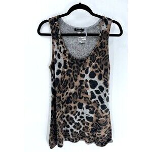 Women's Dolce Cabo Leopard Print Sleeveless Sweater Vest Size XL